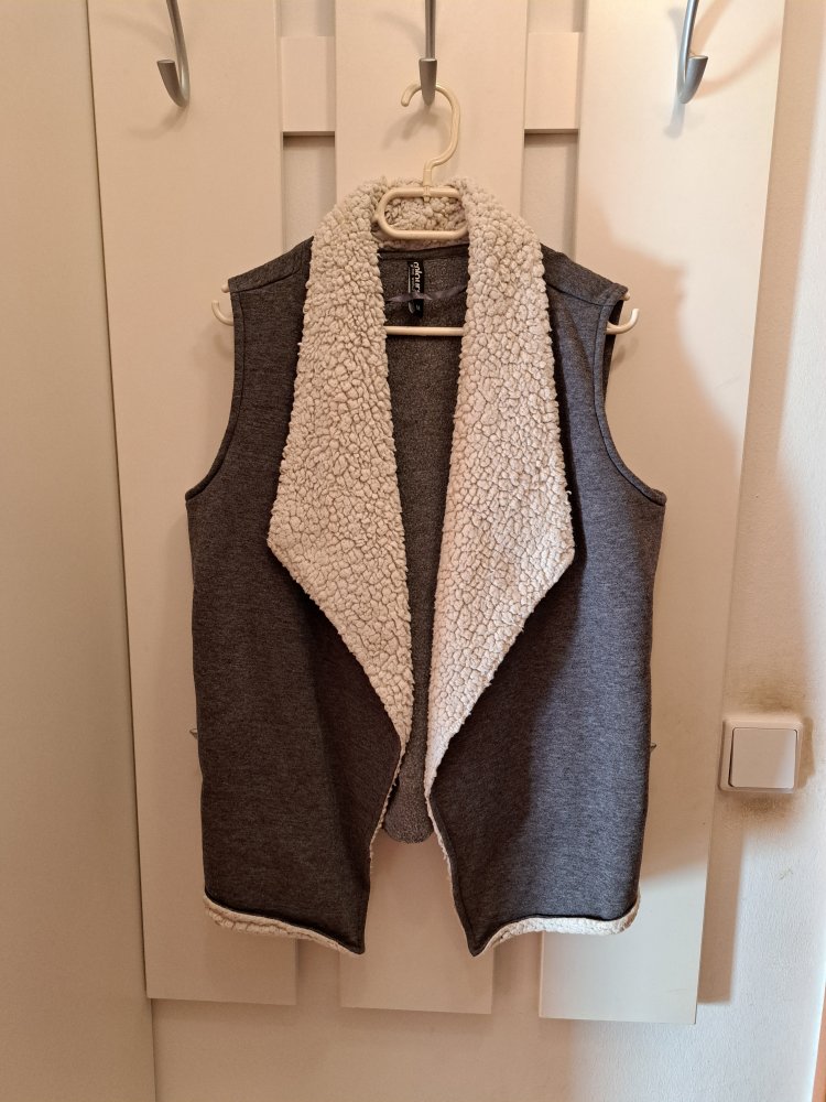 Kunstfell Weste Gr. M grau Cardigan