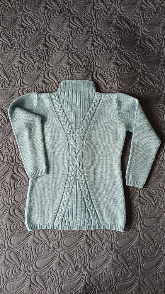 Long Woll- Stehkrangenpullover