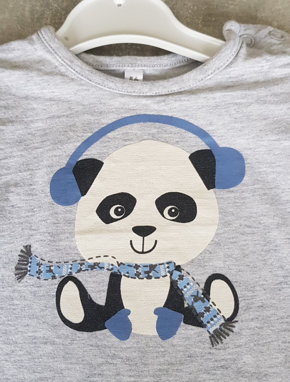 Langarmshirt Gr.56 #Panda #grau