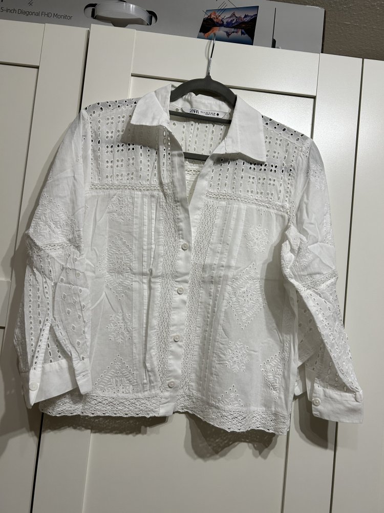Weiße Bluse von Zara ( Häkel / Spitze )