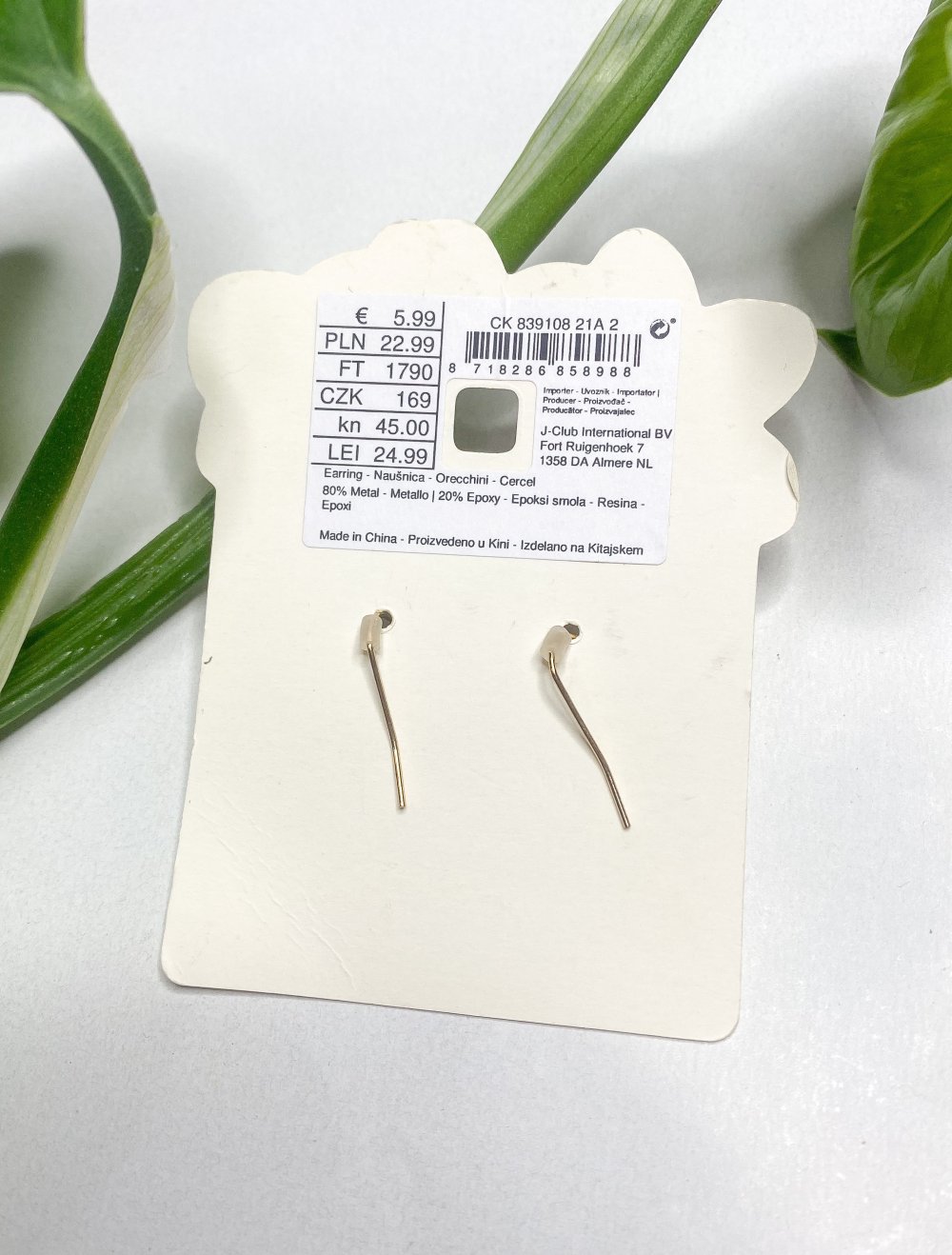 Monstera Pflanze Blatt Gold Ohrringe