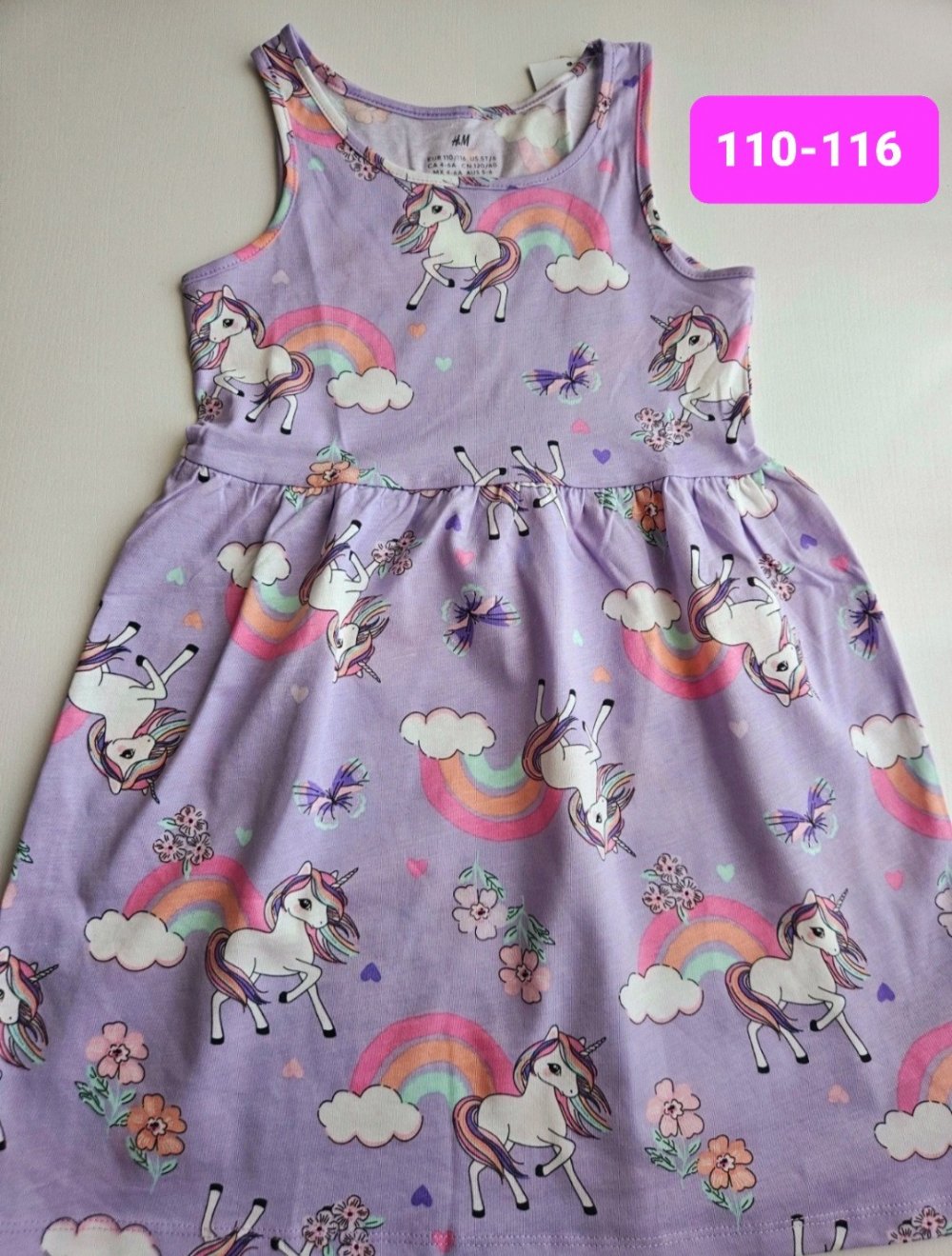 Einhorn, H&M Kleid Gr. 110-116, Neu