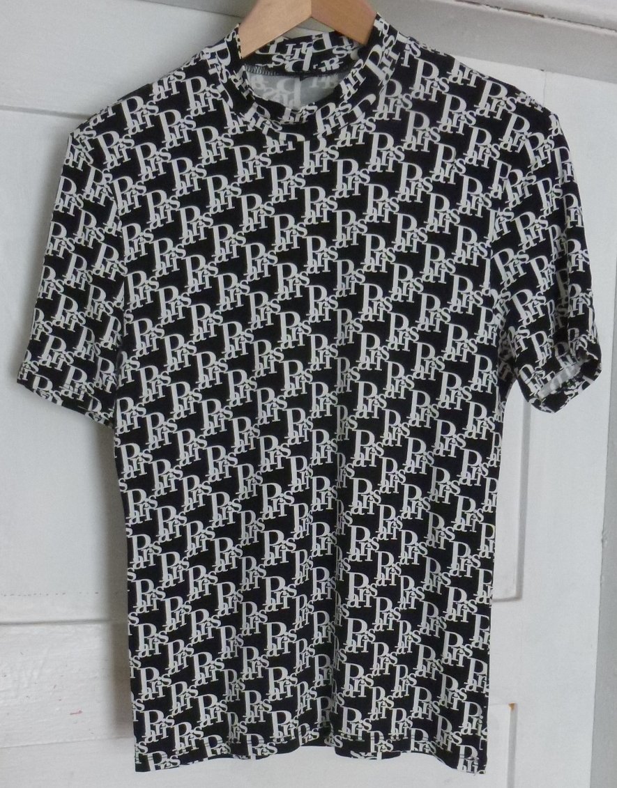  Amisu Kurzarm Shirt Gr. XL Aufdruck Paris schwarz-weiß