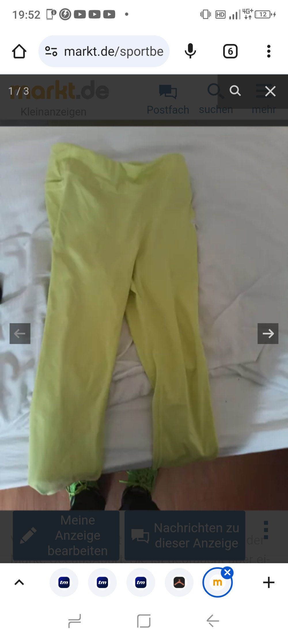 Verkaufe eine Sport Leggings in Gelb von der Marke OceansApart