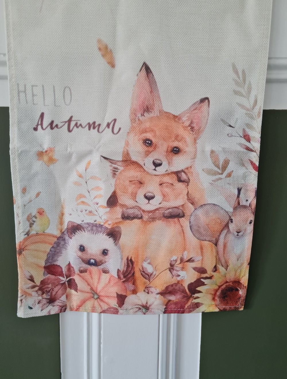 Tischläufer mit Fuchs und Igel