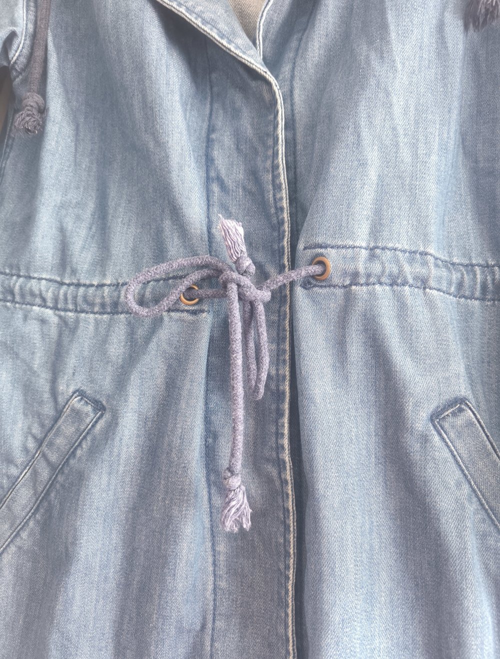 Forever 21 Denimjacke Jeansjacke zum Binden 3/4 Ärmel Blau Gr.S 36