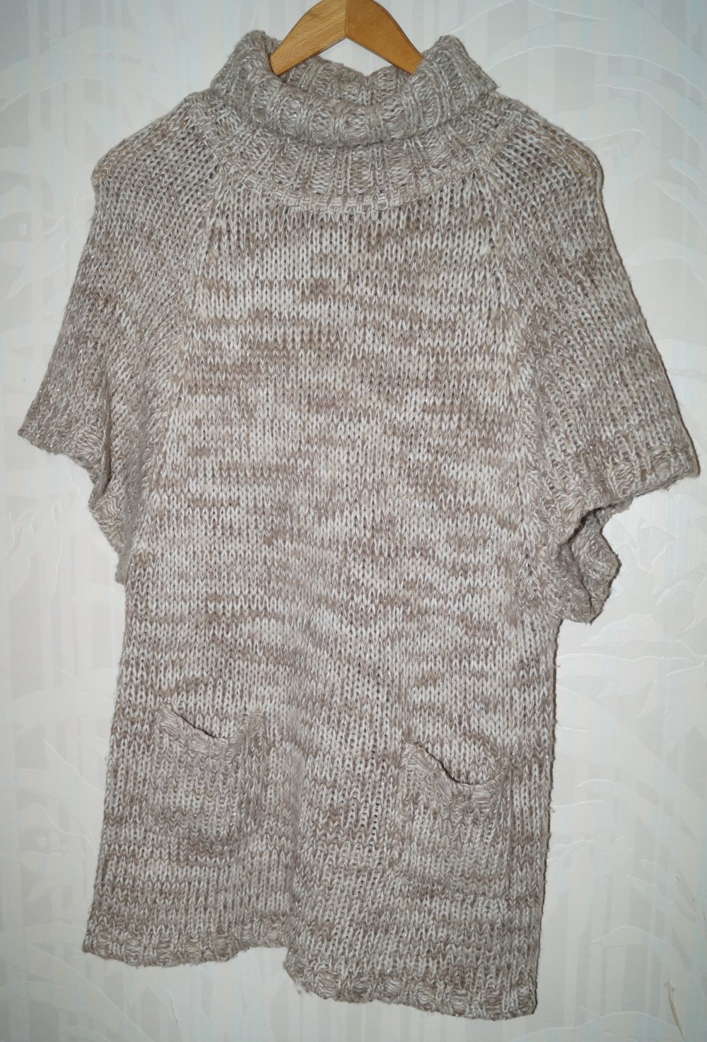 hellblau melierter Longpullover Gr.M Yessica