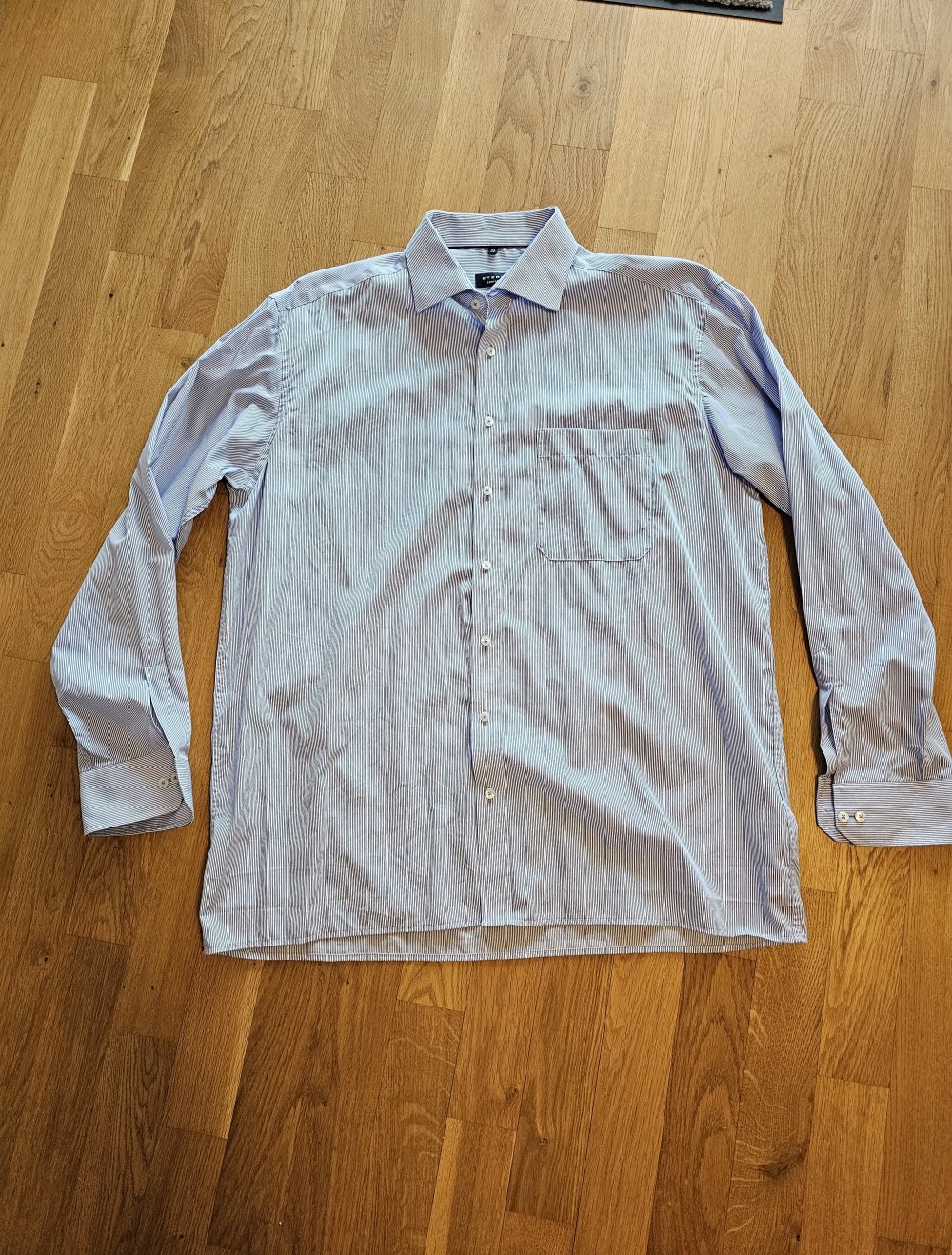 Blau-weiß-gestreiftes Hemd von Eterna Kragenweite 43