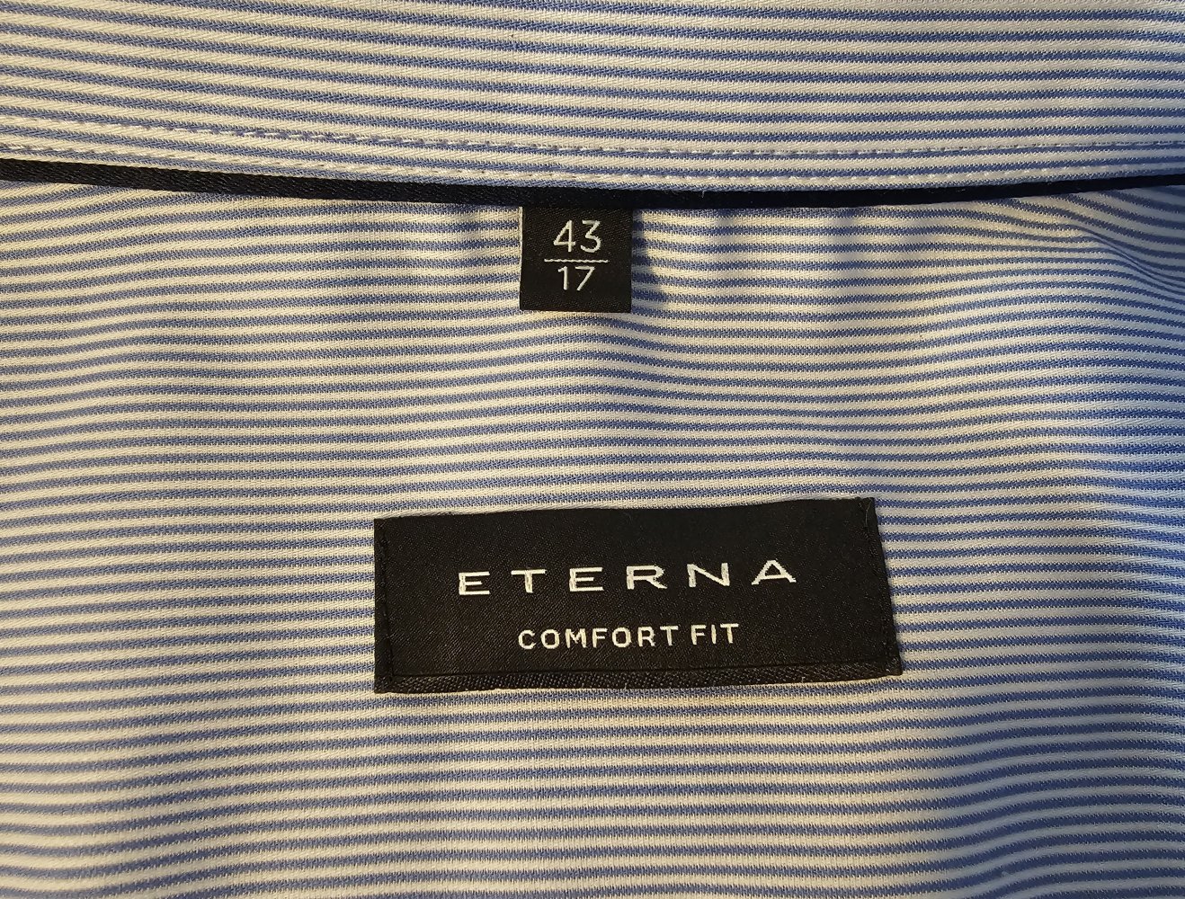 Blau-weiß-gestreiftes Hemd von Eterna Kragenweite 43