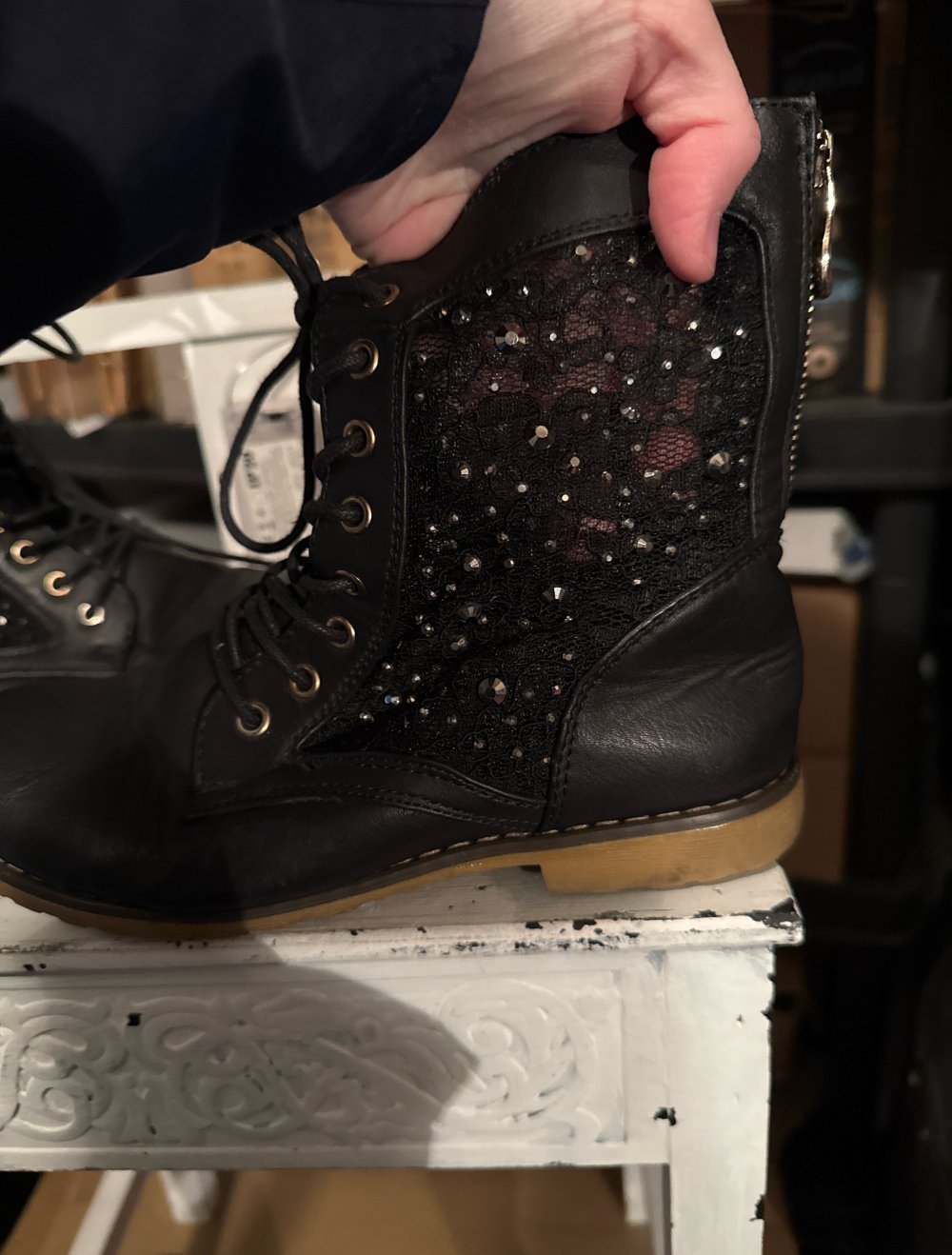 Schöne Strass Stiefeletten 37