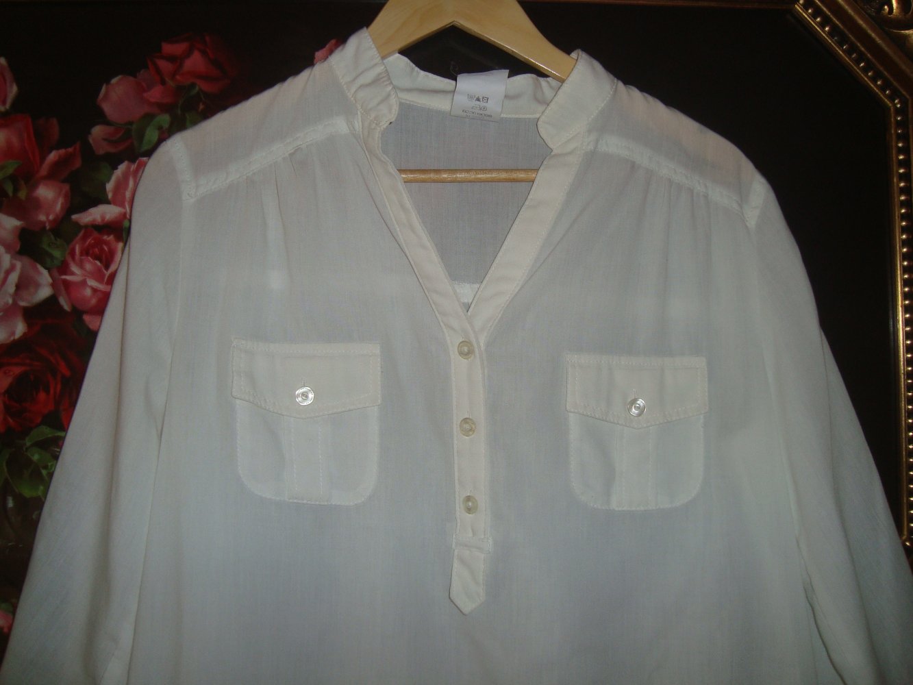 Weiße Longbluse Gr.42