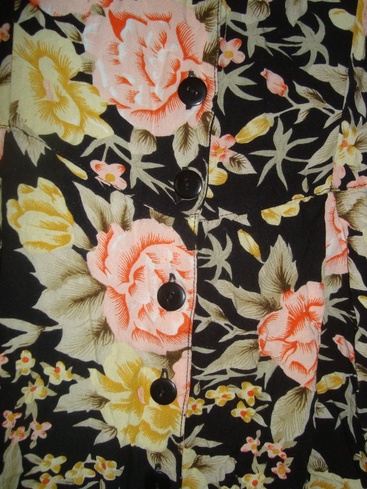 Einzigartiges Vintage Sommerkleid-Rosenprint Gr.46
