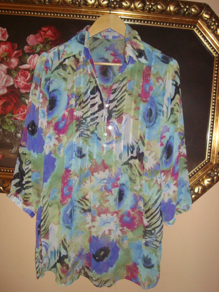 Longbluse Blütenprint Gr.38
