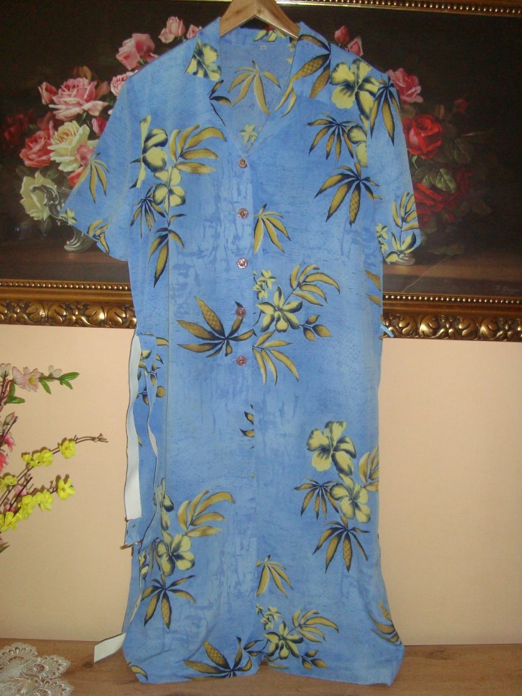 Vintage Sommerkleid Blütenprint mit Gürtel Gr.42