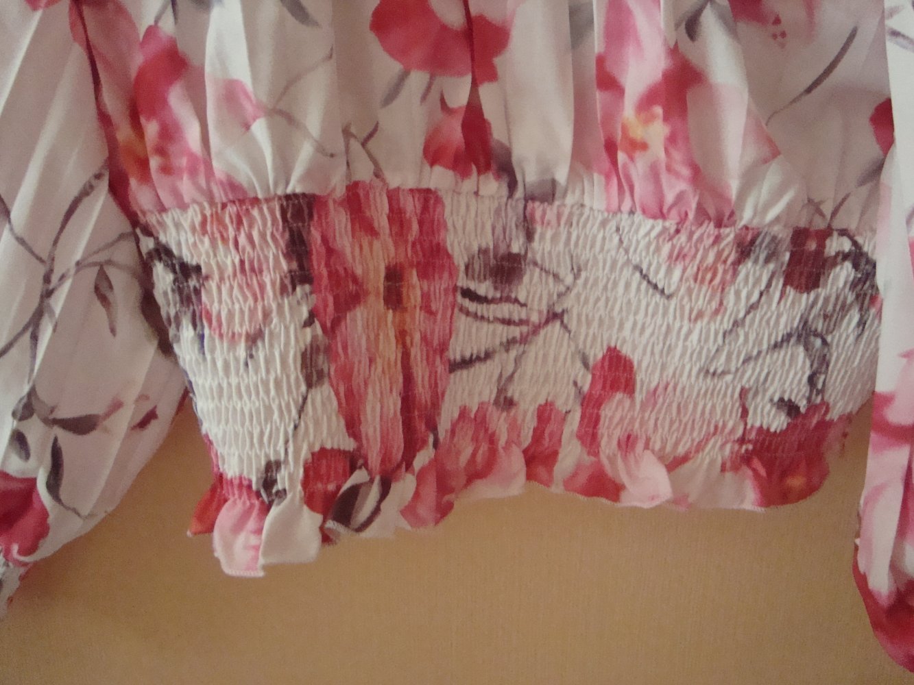 Carmenbluse Rosenprint GrXXL