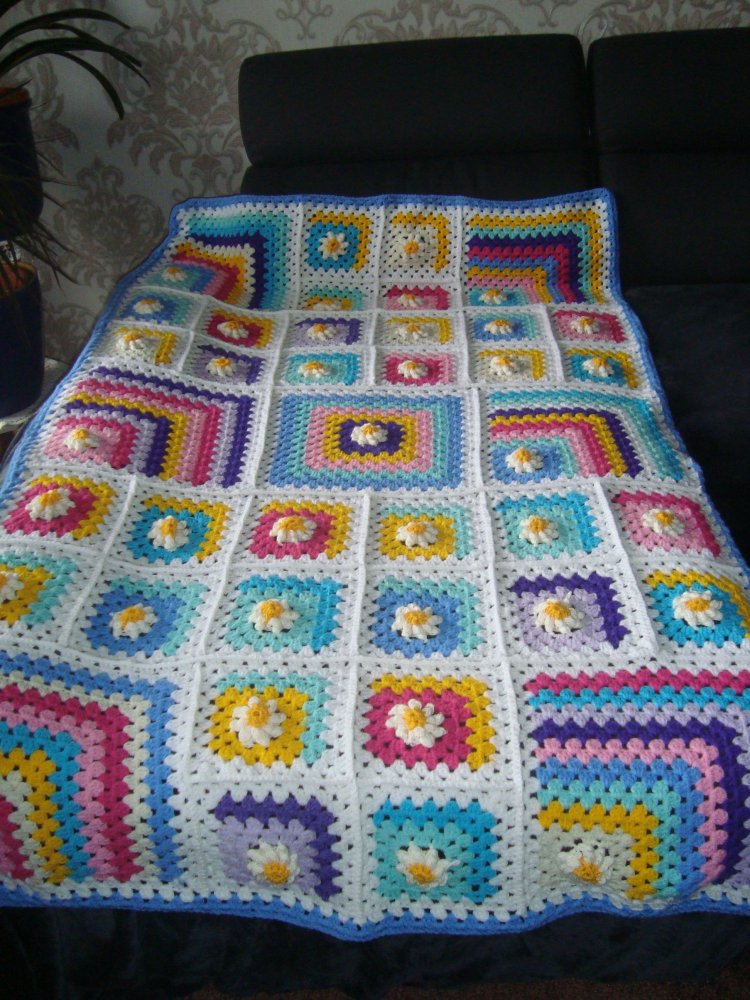 Echte Handarbeit ein Unikat-Granny Square Decke