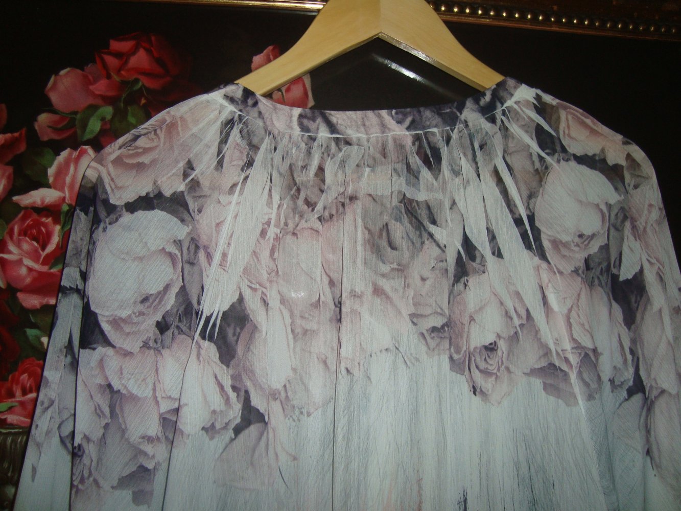 Longbluse Rosenprint Gr.40