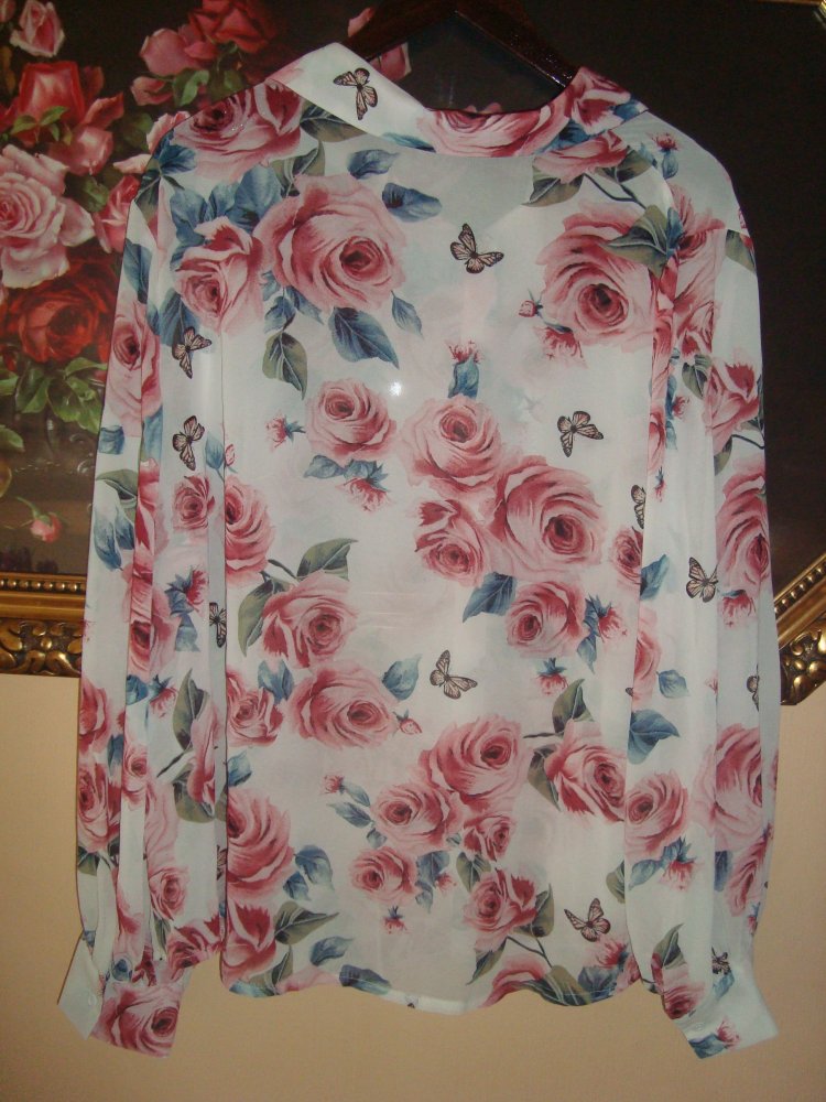 Bluse Rosenprint Gr.48