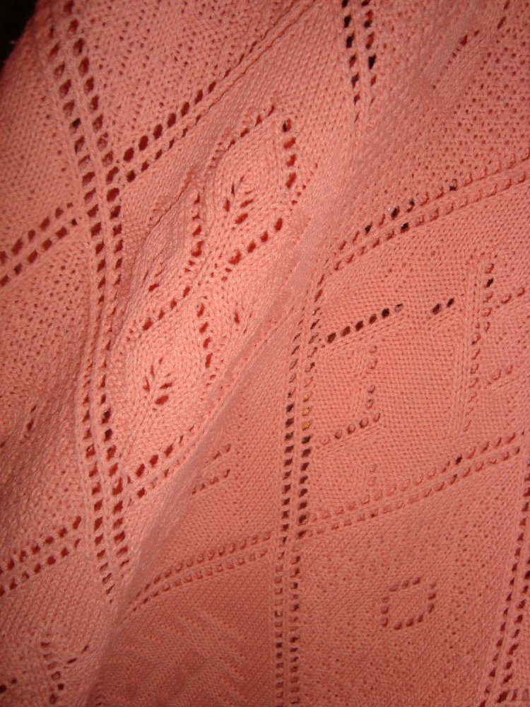Vintage Longpullover Blatt-Lochmuster Gr.46