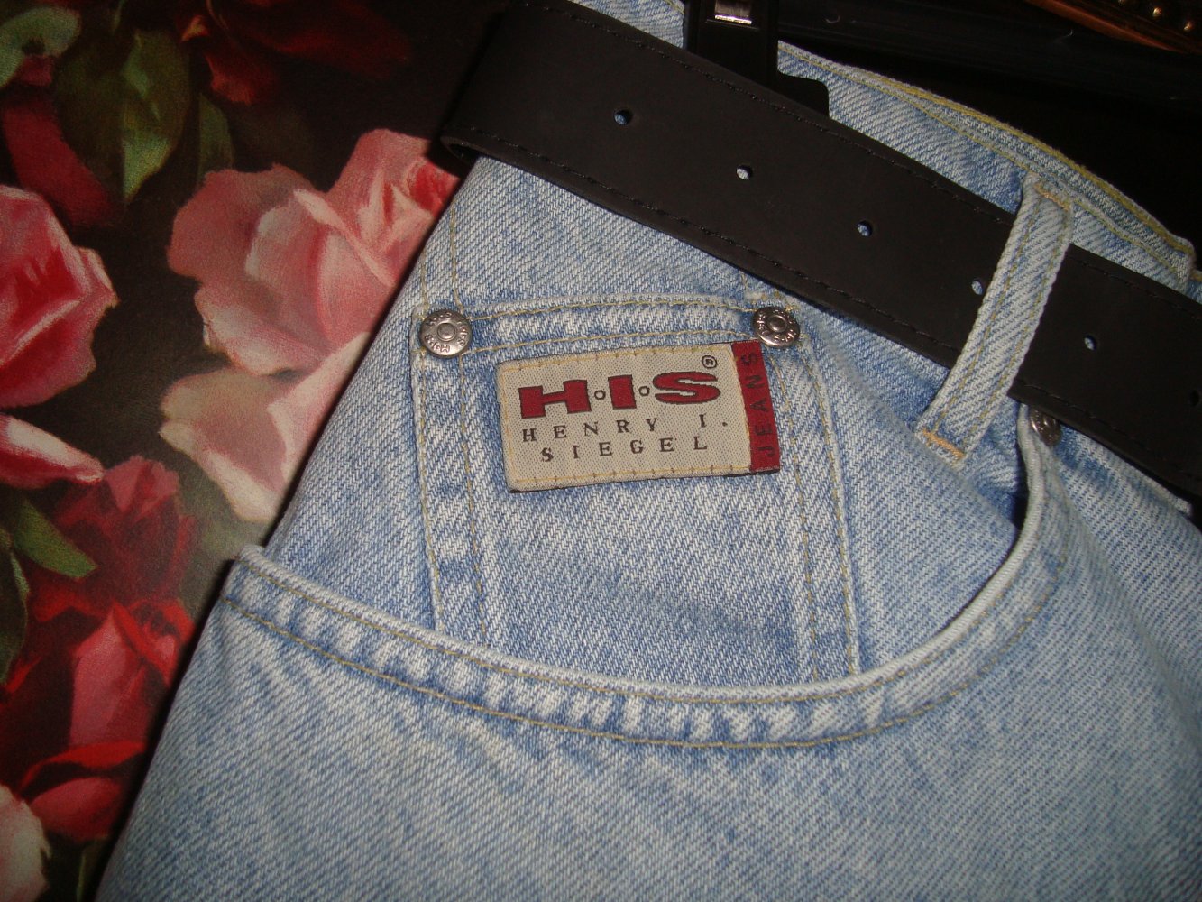 Neu! Vintage High Waist Jeans von His mit Gürtel Gr.42