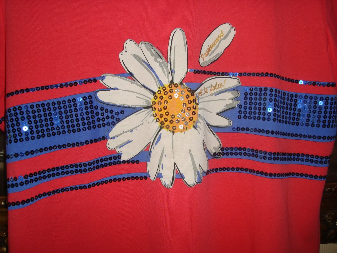 Shirt mit Blumenmotiv und Pailletten Gr.XXL