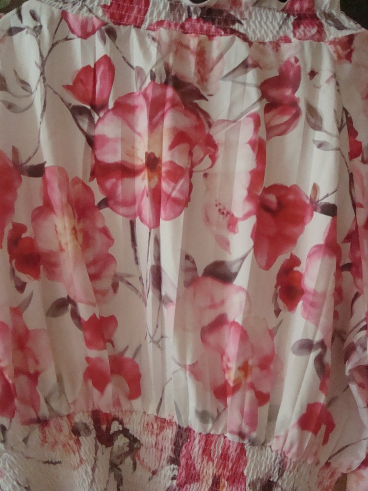 Carmenbluse Rosenprint GrXXL