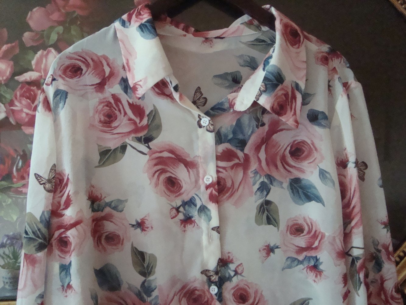 Bluse Rosenprint Gr.48