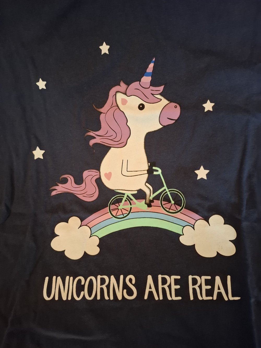 Marinefarbenes T-Shirt mit Aufdruck von FB Sister Größe M