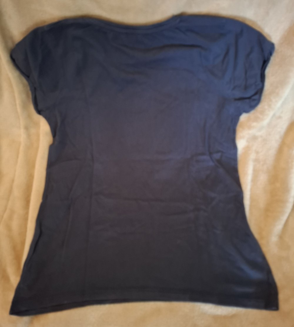 Marinefarbenes T-Shirt mit Aufdruck von FB Sister Größe M