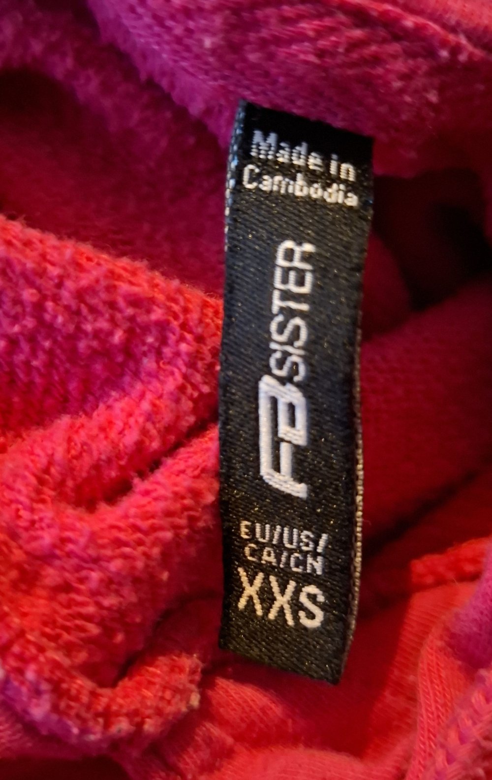 Pinkfarbener Crop Hoodie Größe XSS von FB Sister
