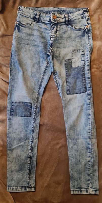 Stretch-Jeans im used look von here + there
