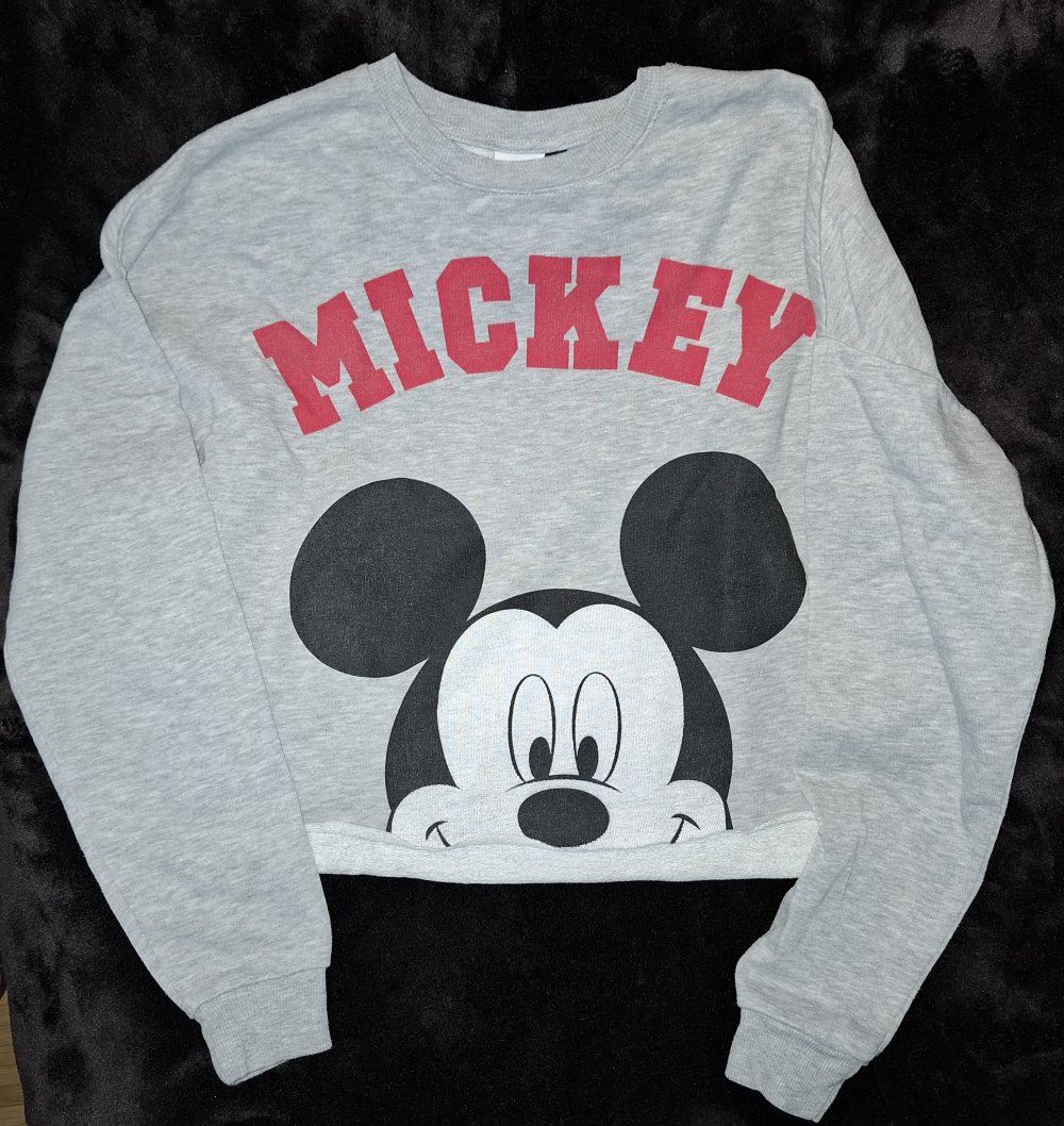 Grau melierter Crop Hoodie 