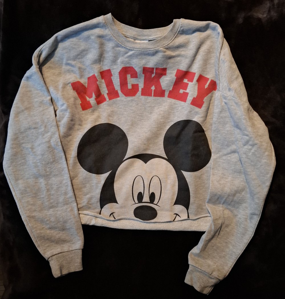 Grau melierter Crop Hoodie 