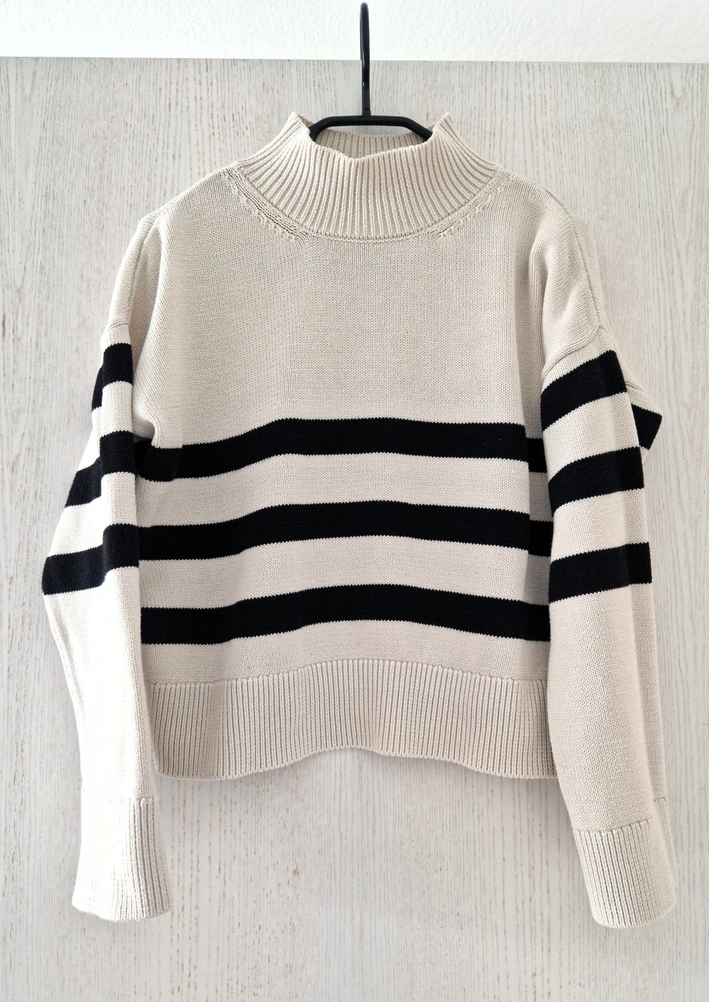 weiß schwarz gestreifter Pullover, Strick, knit wear, ese O ese
