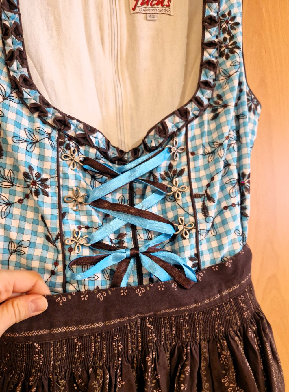 Fuchs Dirndl Trachtenmode, türkis braun