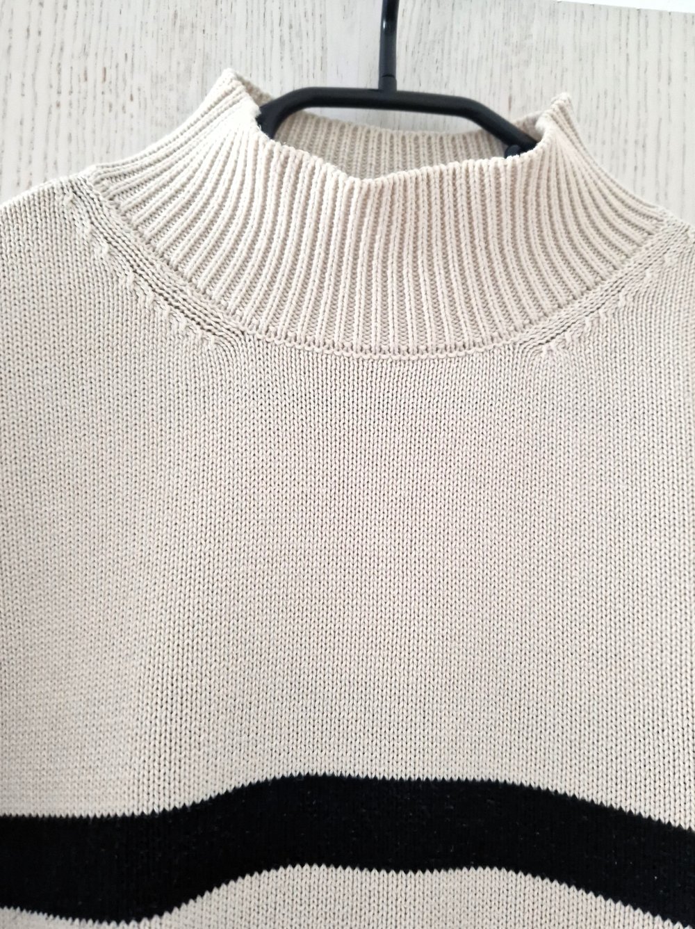 weiß schwarz gestreifter Pullover, Strick, knit wear, ese O ese