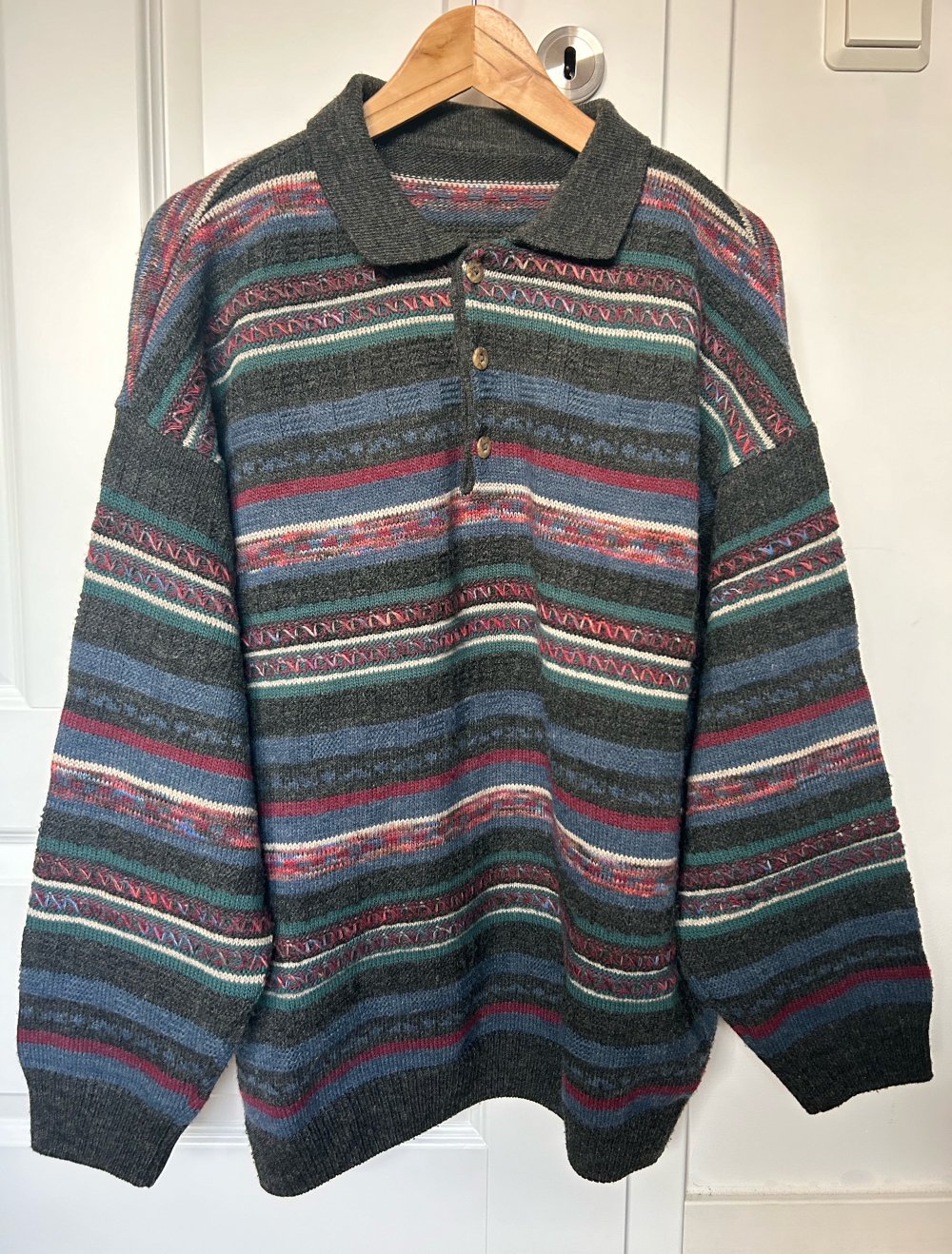 true vintage Retro Pulli Sweater Strickpullover boho hippie ethno Oversize