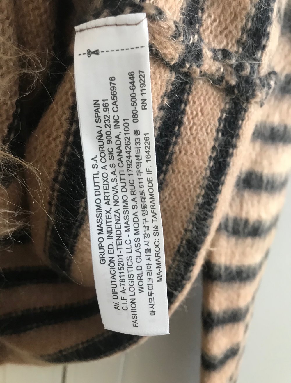 Massimo Dutti Strickjacke Cardigan Alpaka Wolle gekämmt Streifen weich blogger