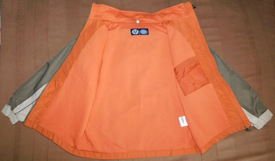 Gr.146 Anorak warm orange mit khaki und beige