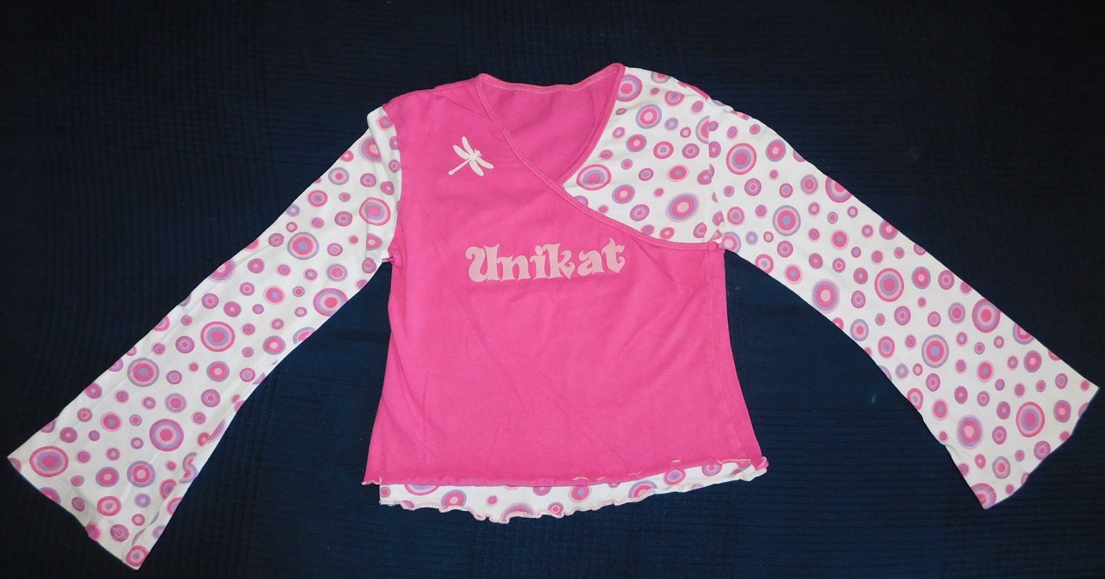 Gr.122 Shirt Lagenlook pink rosa Plott: unikat - Handarbeit