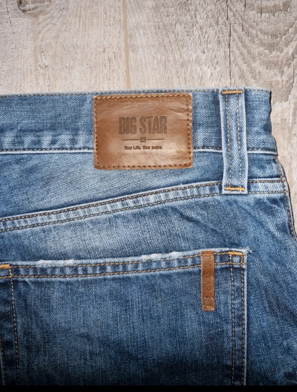 Big Star regular tapered Jeans mit Knopfleiste W36 L 34