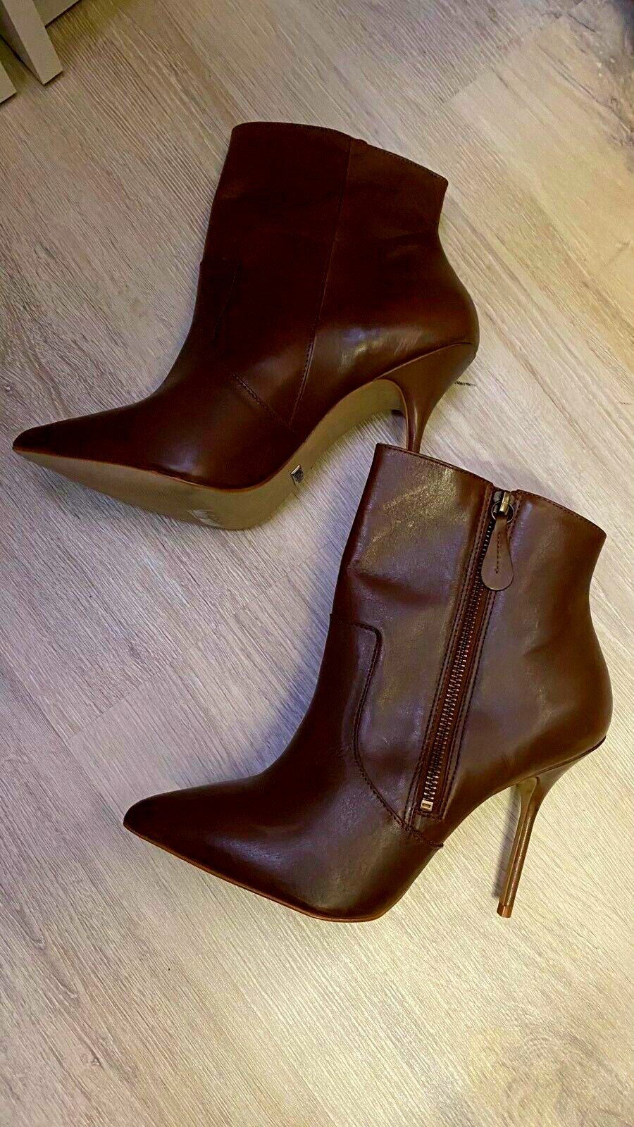 Buffalo Stiefeletten braun spitz Stiletto sexy Leder 40