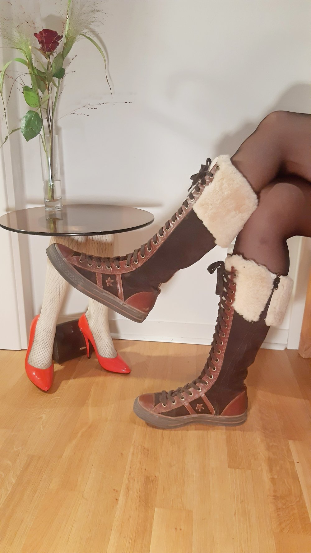 Converse Chucks Stiefel braun Fell 40