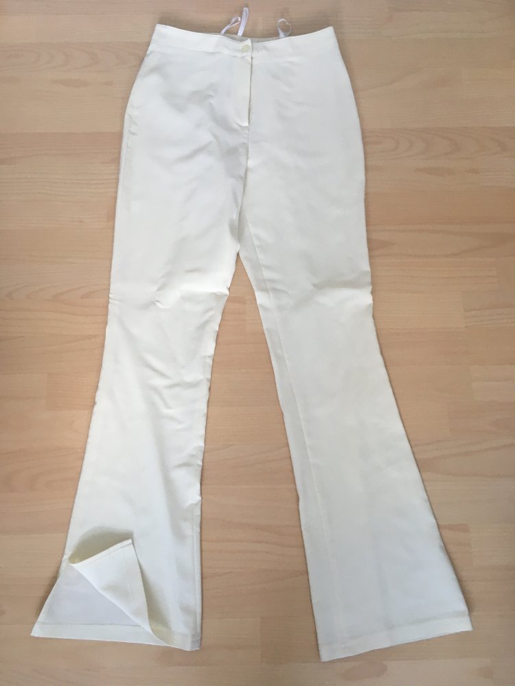 NEU mit Etikett - Alba Moda Hose mit weitem Bein und Schlitz, weiß - Gr. S / 36