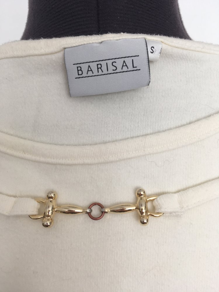 Barisal - Sweatshirt / Pullover, weiß gold, 100 % Baumwolle - Gr. S / 36