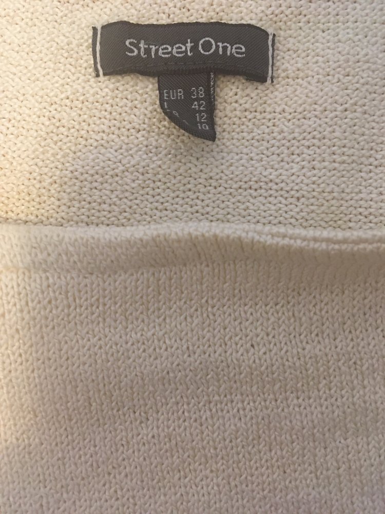 Street One Pullover Feinstrick - weiß, creme - Gr. 38 / M