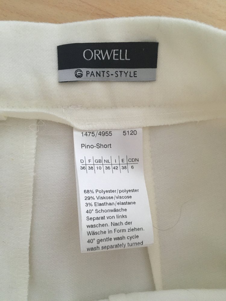 Orwell Stoff-Hose / Business, Sommer-Hose, weiß - Gr. S / 36