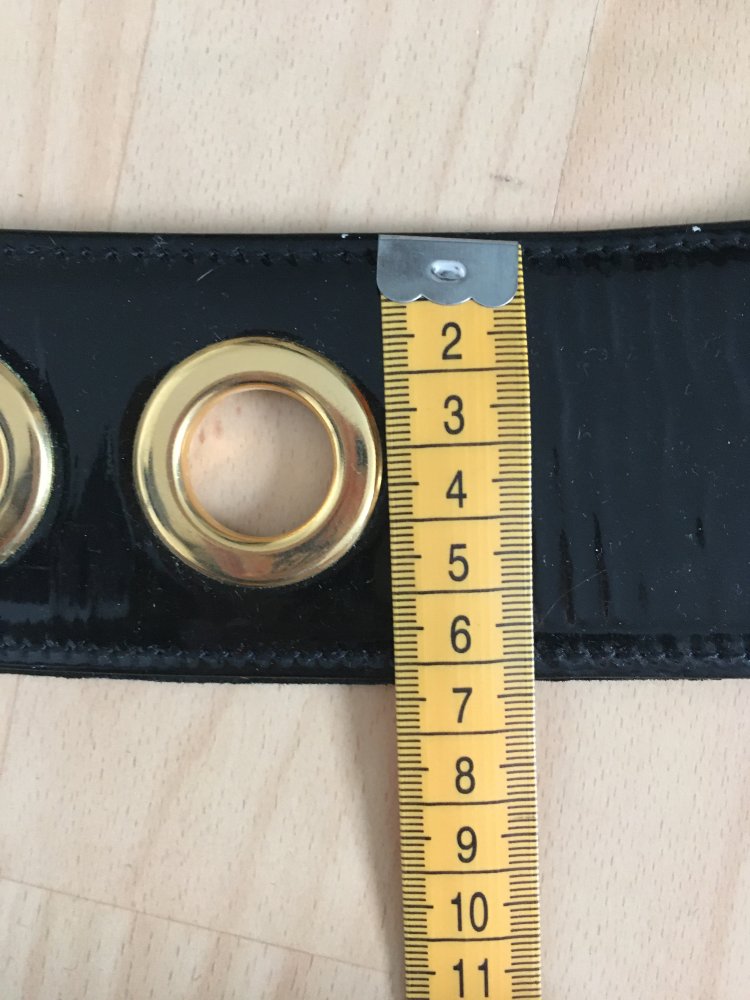 Breiter Gürtel / Taillengürtel, lack - schwarz gold