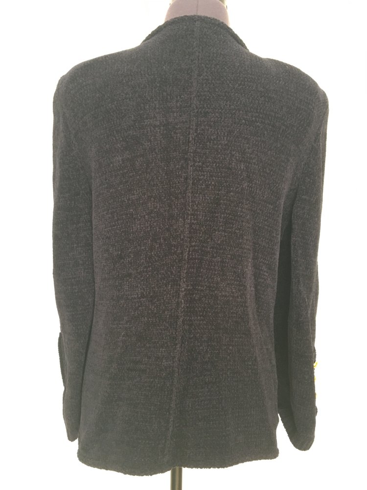 NEU - Antonia Zander elegante Jacke + Knöpfe, schwarz gold - Gr. 38 / M