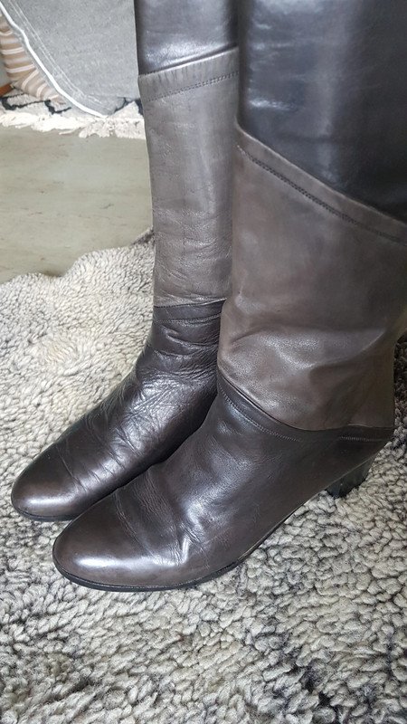 Elegante Vintage Stiefel in braun-grau 39,5 80-er Jahre